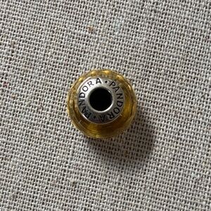 Pandora Yellow Translucent Murano Glass Charm with Silver Core